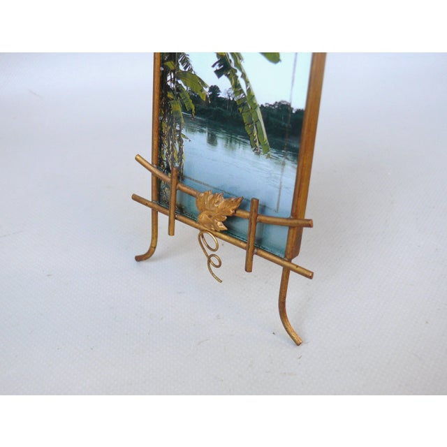 Gold Antique Art Nouveau Style Floral Picture Brass and Enamel, 1890s For Sale - Image 8 of 12