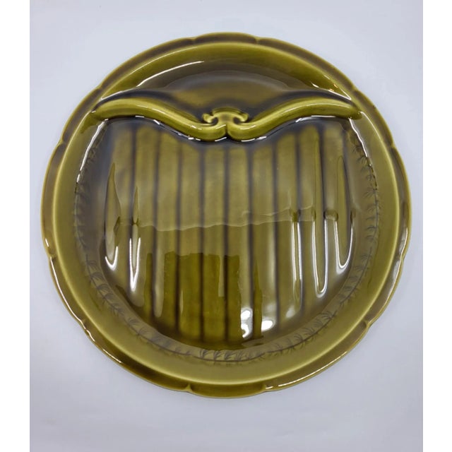 Green Plates from Gien, France, 1970s, Set of 13 For Sale - Image 11 of 14