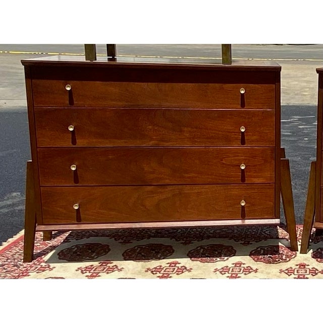 Vintage 1960s Mid Century Modern 4 Piece Dresser and Nightstand Set For Sale - Image 4 of 11