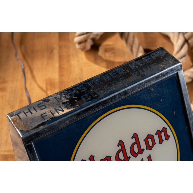 Early 20th Century Haddon Hall Cigar Lighted Glass Sign Display For Sale In Chicago - Image 6 of 6