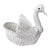 1970s Monumental White Wicker Swan Basket or Planter, Palm Beach Style For Sale