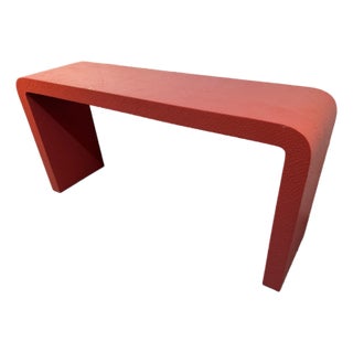 1980s Post-Modern Waterfall Console Table For Sale