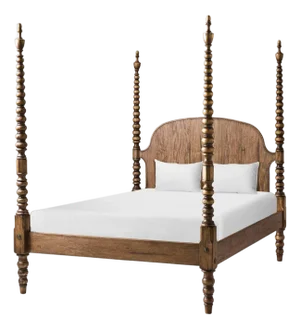 Colonial Turned-Post Four-Poster Queen Bed