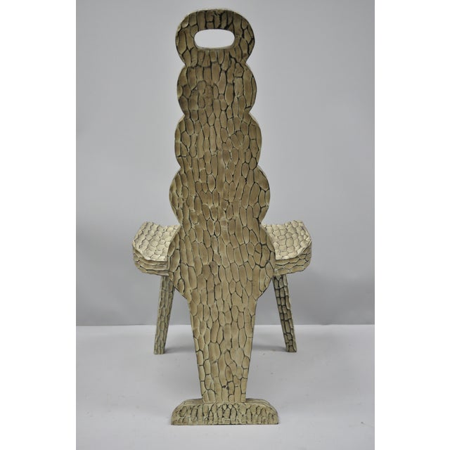 Contemporary High Back Carved Wood Side Chair Chairish