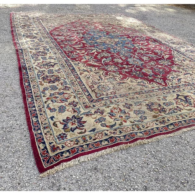Middle Eastern Wool Rug with Floral Designs, 1980 For Sale - Image 3 of 9