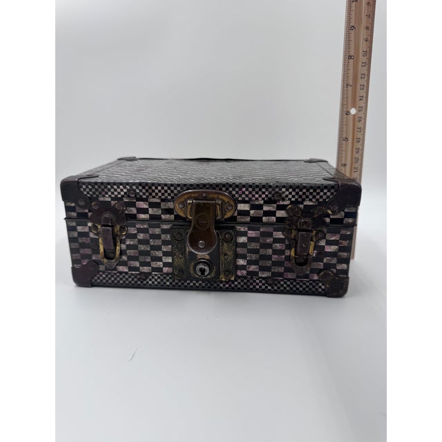Antique Miniature Trunk - Eagle Lock Connecticut For Sale - Image 9 of 10