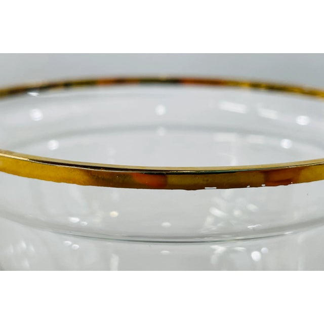 Gold/Crystal Wine Glasses and Dessert Glass Bowls, Set of 12 For Sale - Image 10 of 13