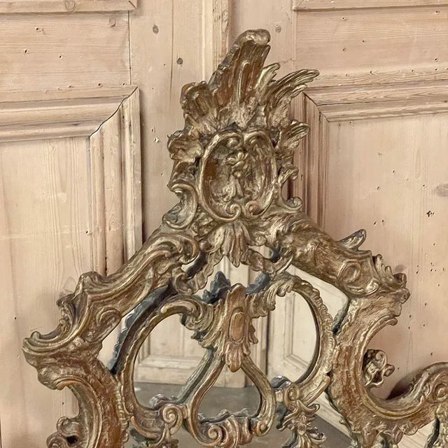Antique Italian Baroque Giltwood Wall Mirror For Sale In Dallas - Image 6 of 12