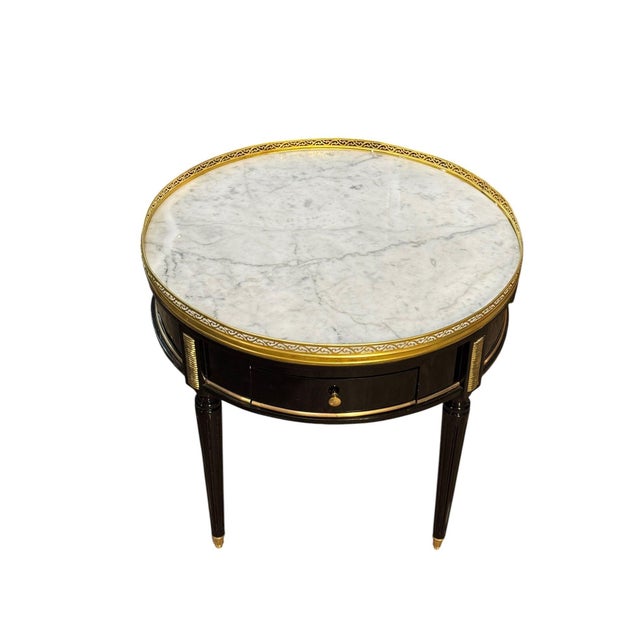 French French Louis XVI Style Black Side Table For Sale - Image 3 of 5