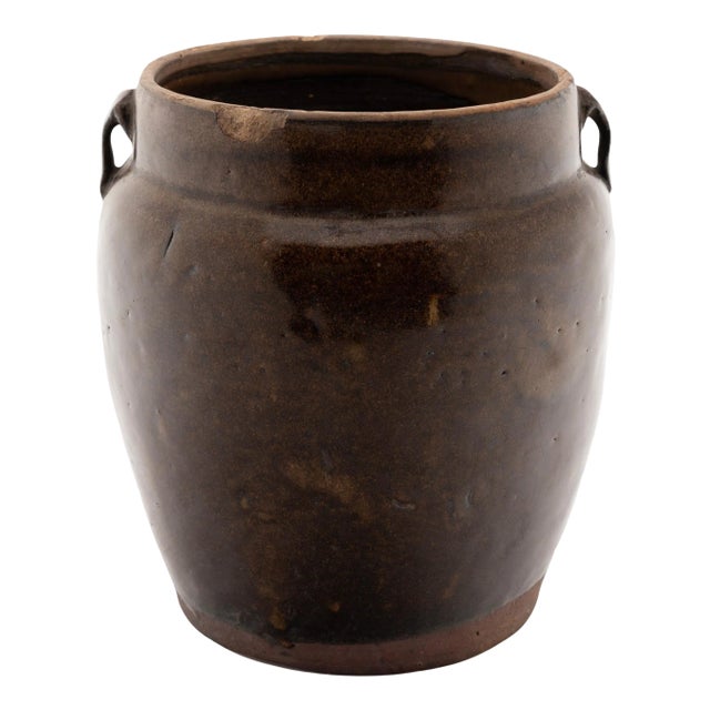 Chinese Glazed Kitchen Jar, circa 1900 For Sale