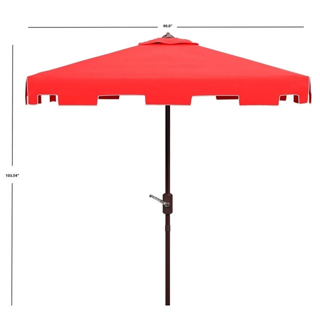 Contemporary Zimmerman 7.5 Square Umbrella - Red/White For Sale - Image 3 of 4