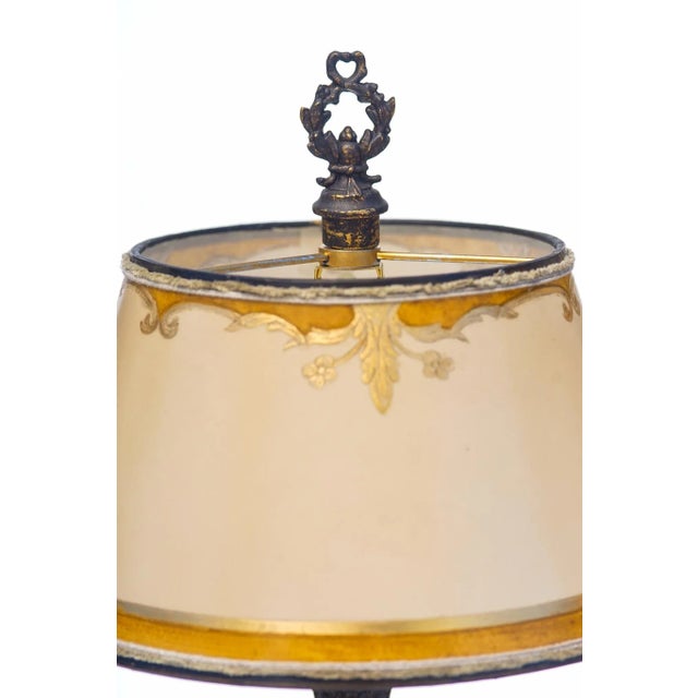 French 1900's French Empire Sienna Marble and Bronze Candle Lamps - a Pair For Sale - Image 3 of 4
