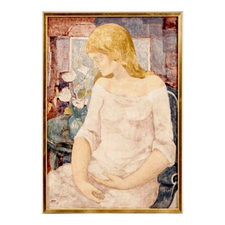 Jacques Boeri, Large French Naive Oil Painting Jacques Boeri Fauvist Color Surrealist Fantasy For Sale