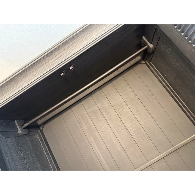 Wood Restoration Hardware Shutter Single Armoire, Black For Sale - Image 7 of 12