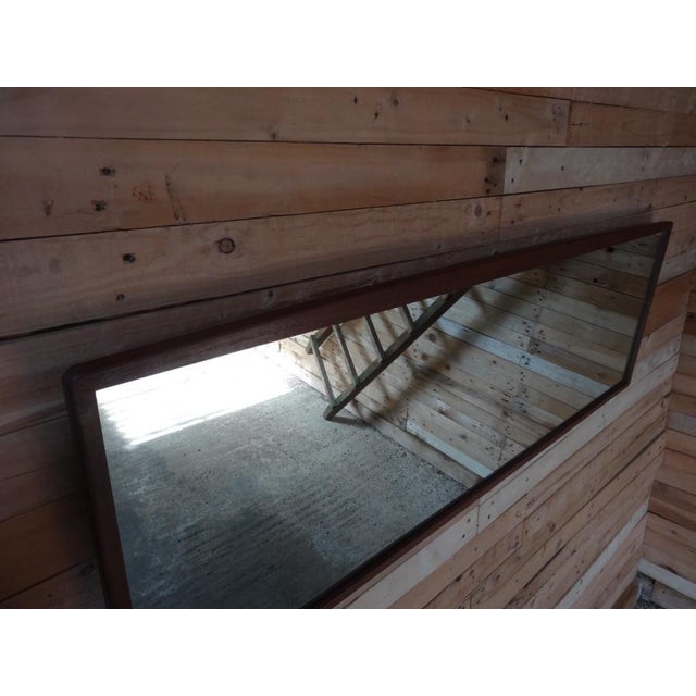 Mid-Century Modern Large Horizontal Teak Mirror, 1960s For Sale - Image 3 of 9