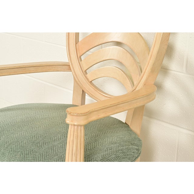 Henredon Modern Art Deco Carved Oak Dining Chairs, Set of Eight For Sale - Image 9 of 16