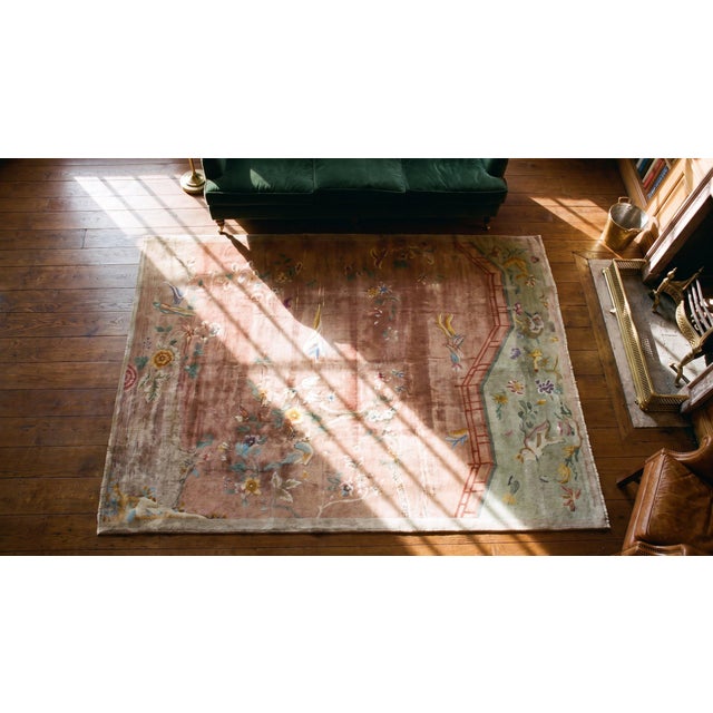 Antique Chinese Art Deco Rug 9' 0" x 11' 6" For Sale In New York - Image 6 of 8