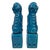 Vintage Chinese Porcelain Turquoise Foo Dog Figurines - A Pair For Sale - Image 9 of 10