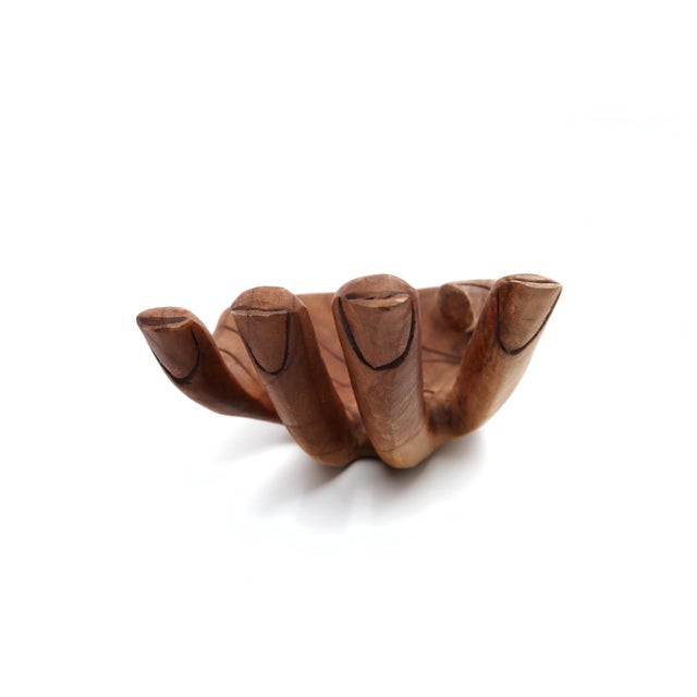 Large Vintage Wood Hand, Tray For Sale - Image 9 of 10