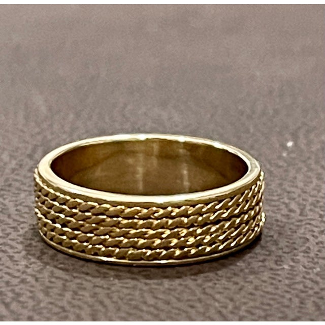 Traditional 14 Karat Yellow Gold Classic Wide Wedding Band Ring, Unisex For Sale - Image 3 of 18
