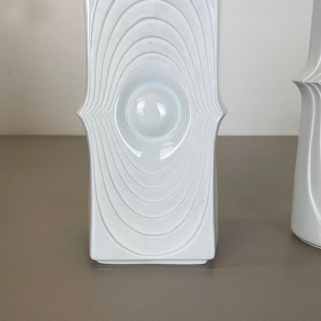 Op Art Porcelain Vases by Royal Bavaria KPM, Germany, 1970s, Set of 2 For Sale - Image 4 of 18