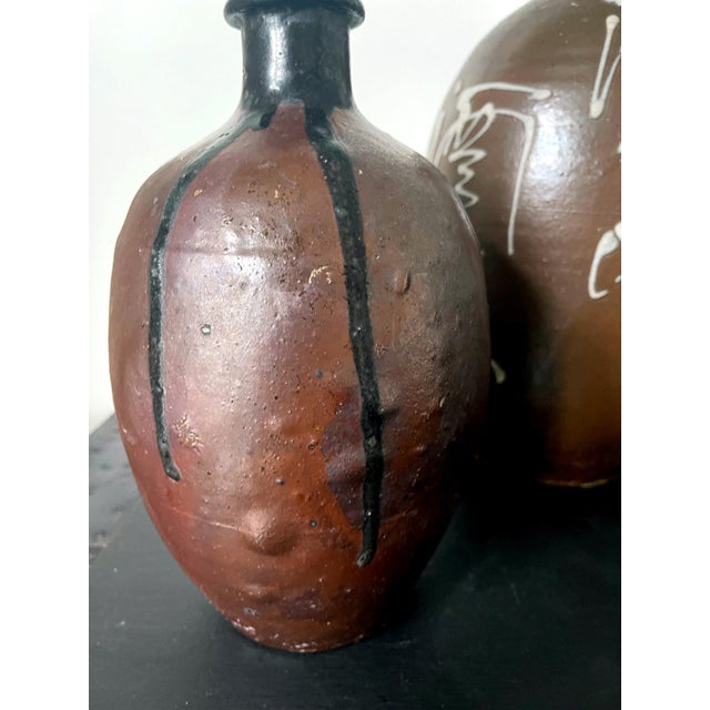 Collection of Four Japanese Tanba Tokkuri Sake Bottles For Sale - Image 11 of 18
