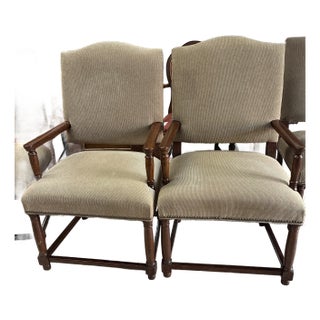 Restoration Hardware Mediterranean Empire Arm Chairs Pair For Sale