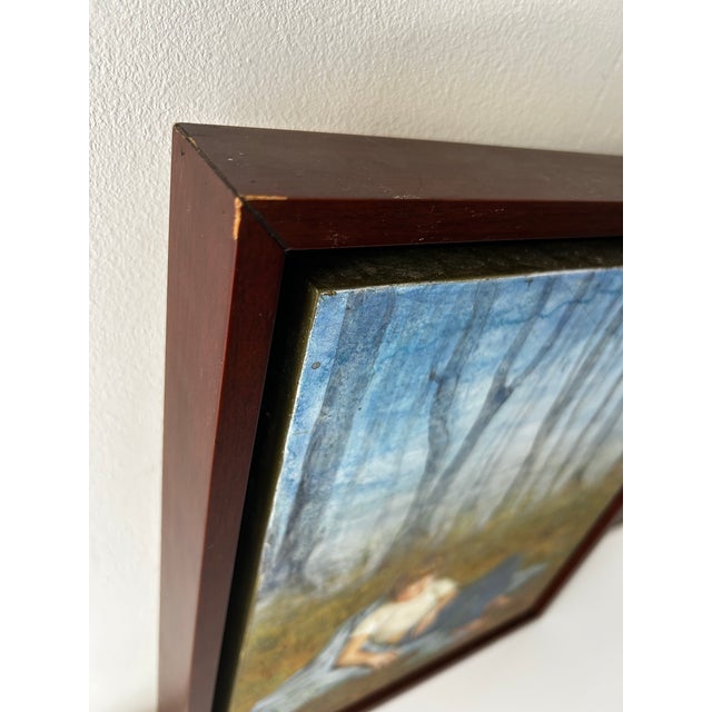 Late 20th Century Late 20th Century Egg Tempera & Gold Leaf Painting on Wood “Nicholas” by Valeria Mariscal For Sale - Image 5 of 9