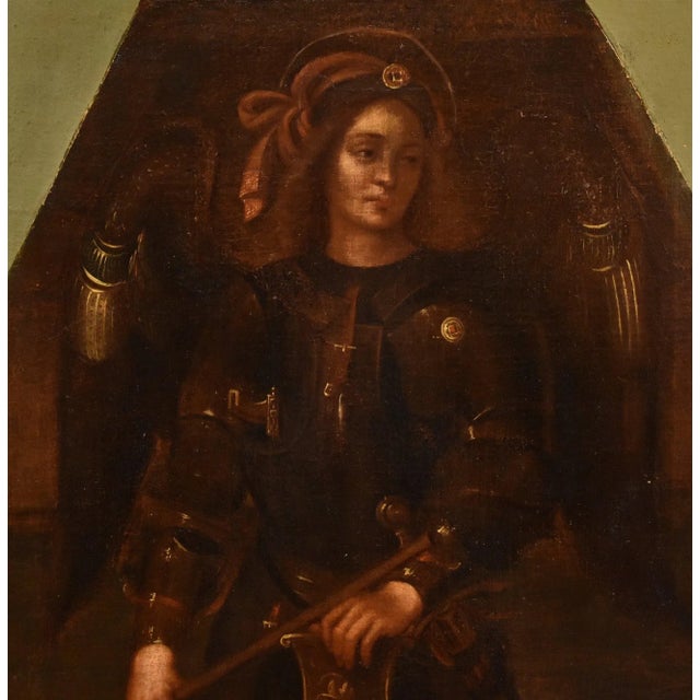 Lombard School Artist, Saint Michael the Archangel, 1650, Oil on Canvas For Sale - Image 6 of 15