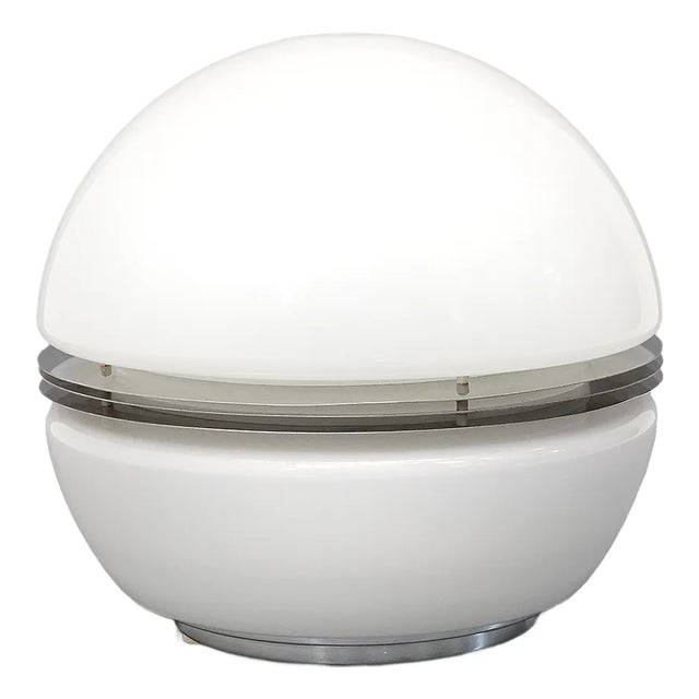 White Glass Table Lamp by Enrico Tronconi for Tronconi, 1970s For Sale