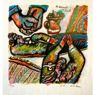 Theo Tobiasse, Jacob's Sleep, Lithograph on Japanese Paper For Sale