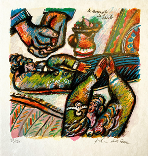 Theo Tobiasse, Jacob's Sleep, Lithograph on Japanese Paper