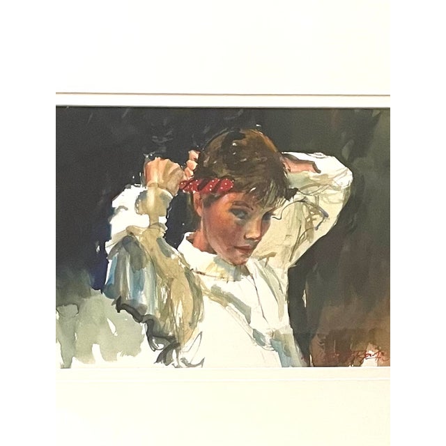 Metal Arne Westerman Polkadot Headband Signed Watercolor Original Frame For Sale - Image 7 of 7
