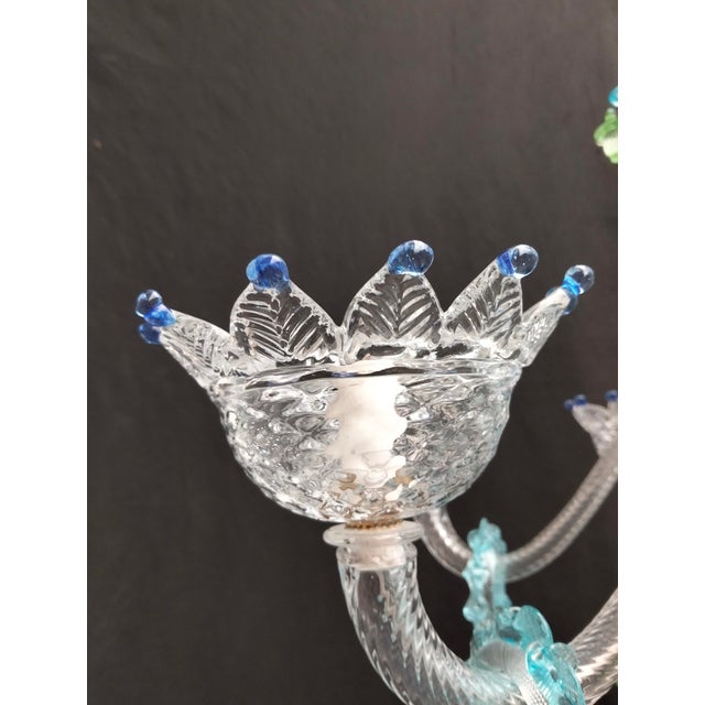 Blue Vintage Chandelier in Murano Glass, 1980s For Sale - Image 8 of 18