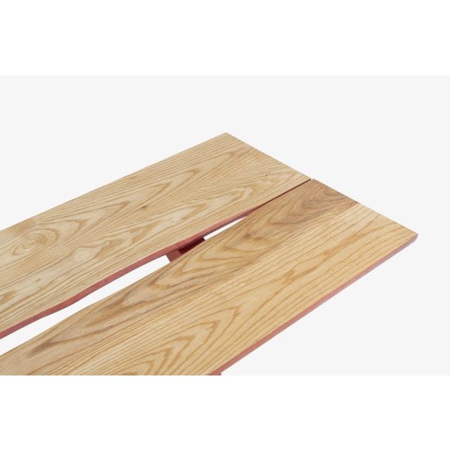 California Craft Nine Foot Hand Crafted Free-Edge Trestle Table For Sale - Image 10 of 13