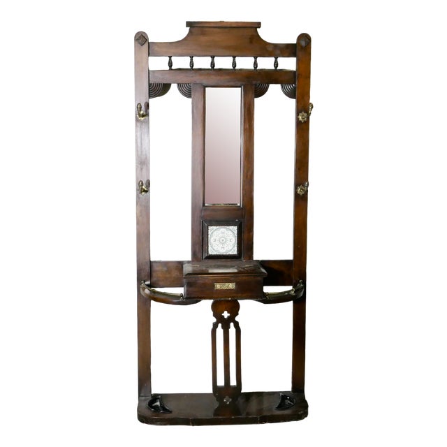 Edwardian Mirrored Hall Stand, 1890s For Sale