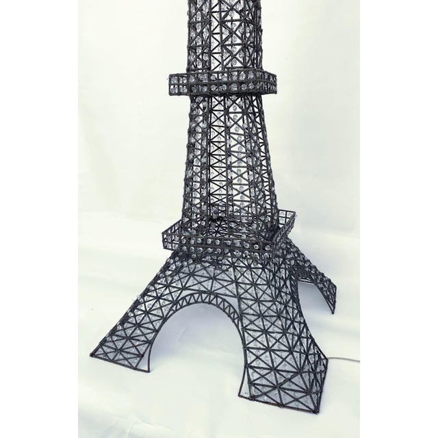 Mid 20th Century Vintage Mid-Century Large 7 Foot Beaded Glass Floor Lamp in the Form of the Eiffel Tower For Sale - Image 5 of 11