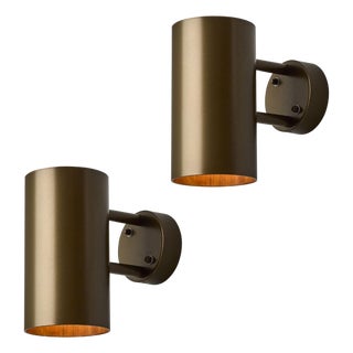 Pair of Large Hans-Agne Jakobsson C627 'Rulle' Outdoor Sconces in Painted Brown For Sale