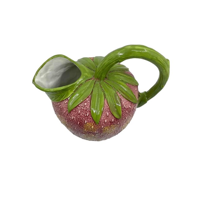 Traditional 1970s Vintage Hand Painted Bassano Strawberry Pitcher For Sale - Image 3 of 9