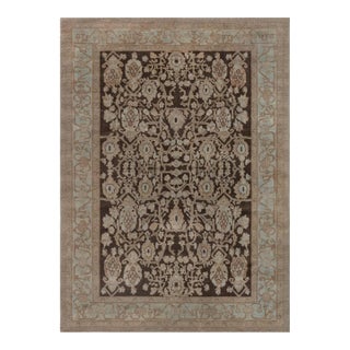 Traditional Inspired Beige Blue Brown Wool Rug by Doris Leslie Blau For Sale