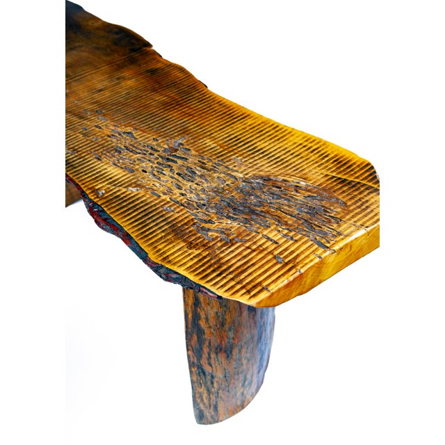 Burnt Umber Organic Live Edge Wood Console Table For Sale - Image 8 of 11