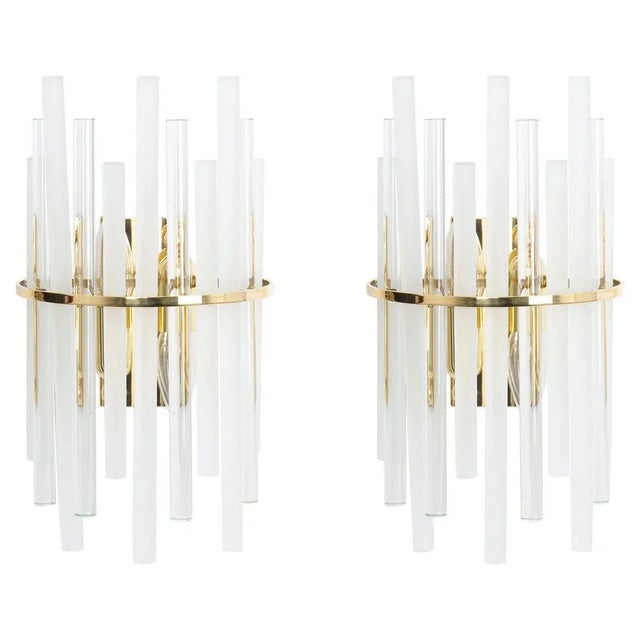 Metal Crystal Rods Sconces attributed to Christoph Palme, Germany, 1970s, Set of 2 For Sale - Image 7 of 7
