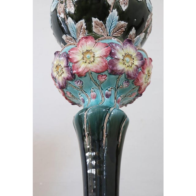 Art Nouevau Ceramic Vase with Column For Sale - Image 5 of 17