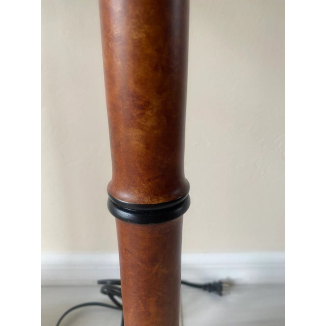 Gold Coastal Gold and Brown Wood and Metal Palm Tree Lamps by Raymond Waites for Tyndale Set of 2 For Sale - Image 8 of 12