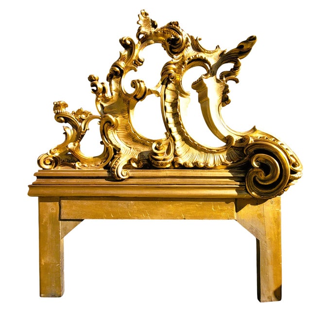 Large Carved Giltwood Headboard, 20th Century For Sale - Image 18 of 18