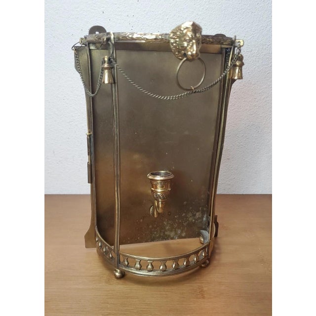 19thc French Napoleon III Heraldic Lion Bronze/ Brass Candle Wall Sconce For Sale - Image 9 of 11