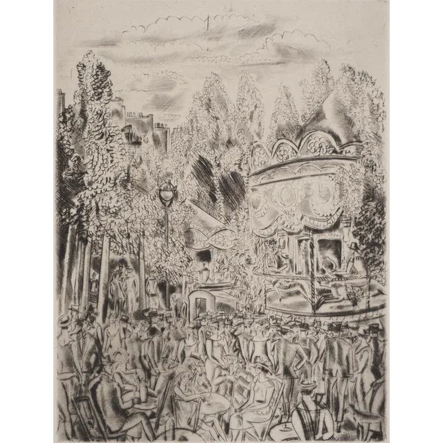 Hermine David (1886-1970) Paintings of Paris: The Festival in Montmartre, 1927 Original etching Unsigned Limited to 225...