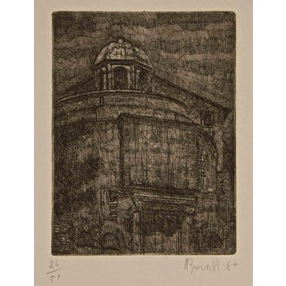 Armando Buratti, Roman Church, Etching, 1967 For Sale