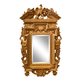 Monumental Neo-Classical Style Carved Mirror For Sale