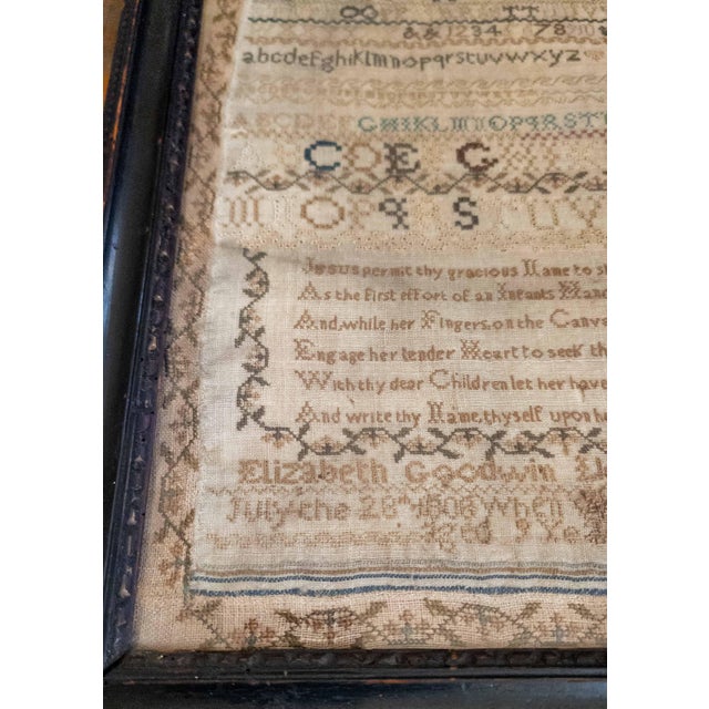 19th Century English Georgian Needlework Sampler Dated 1808 For Sale - Image 9 of 16